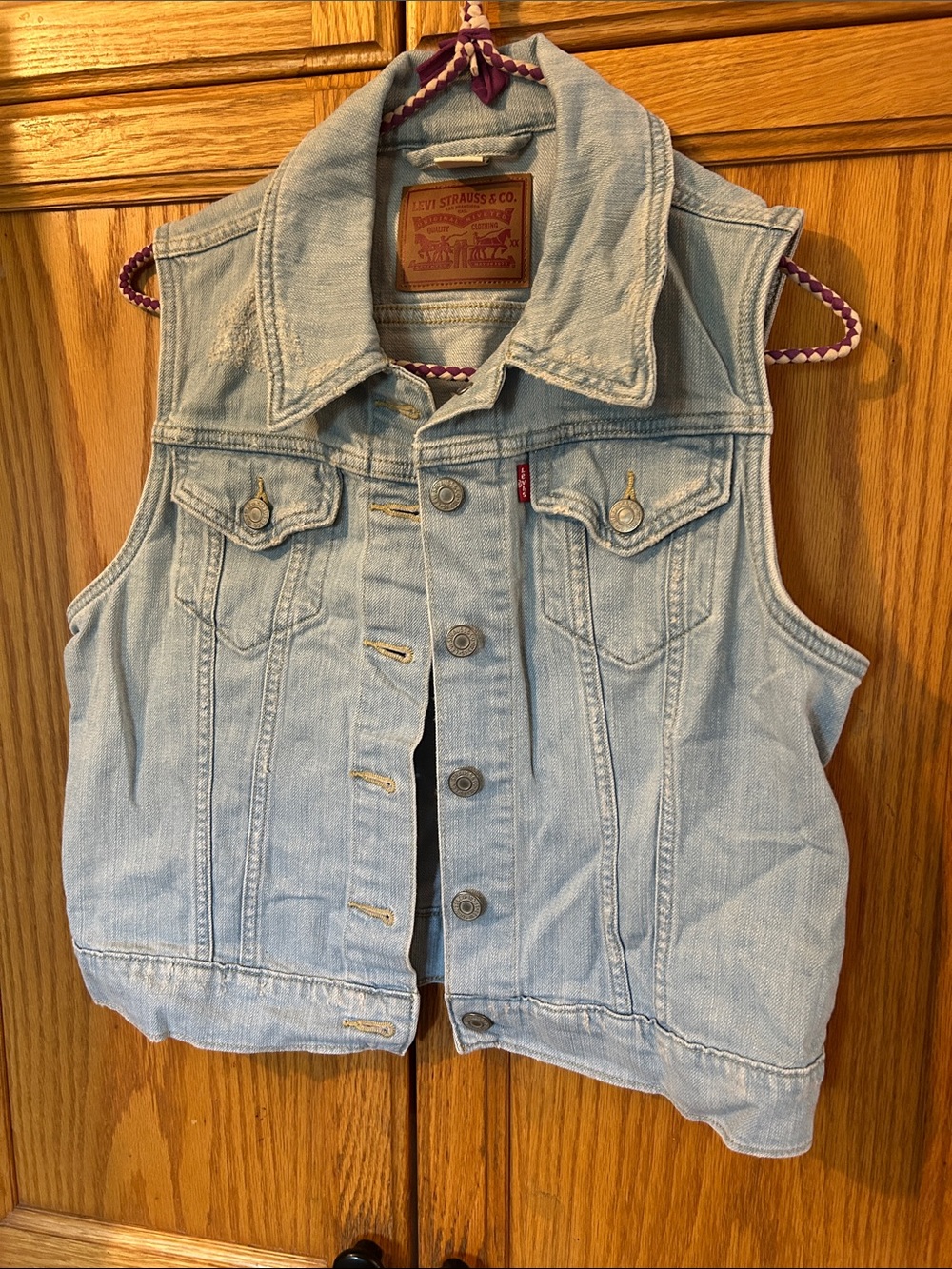 Levi's Light Wash Denim Vest - Pale Blue